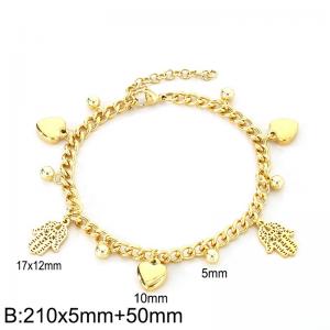 Stainless steel heart-shaped heart bracelet - KB186452-Z