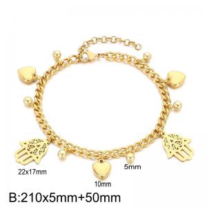 Stainless steel heart-shaped heart bracelet - KB186453-Z