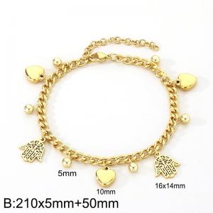 Stainless steel heart-shaped heart bracelet - KB186454-Z