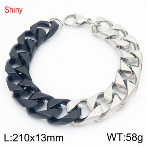 Personalized Creative Jewelry Street Multi-color Cuban Chain Men's Titanium Bracelet for Men and Women - KB186555-Z