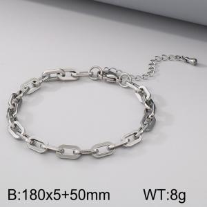 Stainless steel flat long cross chain bracelet - KB186623-Z