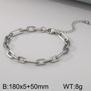 Stainless steel flat long cross chain bracelet - KB186627-Z