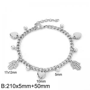 Stainless steel heart-shaped heart bracelet - KB186899-Z