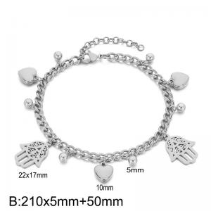 Stainless steel heart-shaped heart bracelet - KB186900-Z