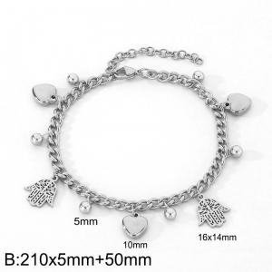 Stainless steel heart-shaped heart bracelet - KB186901-Z