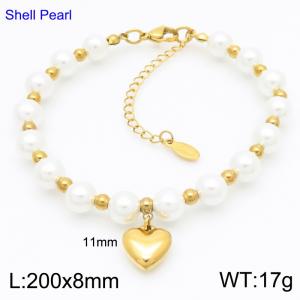 Fashion, personality, light luxury, high-end accessories, pearl peach heart bracelet - KB186970-Z