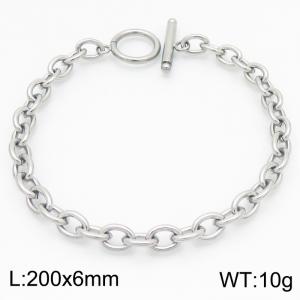 Stainless steel O-chain bracelet, OT buckle, steel color bracelet - KB186972-GC