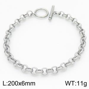 Stainless steel O-chain bracelet, OT buckle, steel color bracelet - KB186973-GC