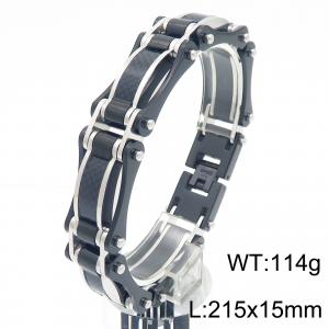 Personality Hip-Hop Twist Chain Bracelet Men's Stainless Steel Bracelets Black Plated Motorcycle Gift - KB186993-KFC