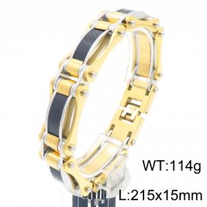 Personality Hip-Hop Twist Chain Bracelet Men's Stainless Steel Bracelets Gold Plated Motorcycle Gift - KB186994-KFC