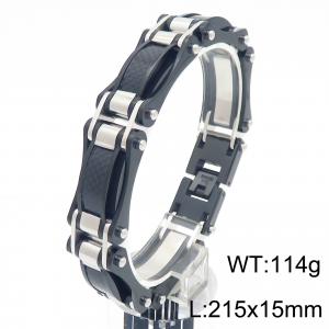 Punk Charm Twist Chain Bracelet Men's Stainless Steel Bicycle Bracelets Black Plated Motorcycle Gift - KB186995-KFC