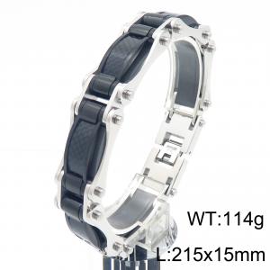 Wholesale Twist Chain Bracelet Men's Stainless Steel Bicycle Bracelets Black Plated Motorcycle Bracelets Party - KB186997-KFC