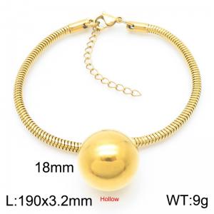 Fashionable and minimalist stainless steel snake chain steel ball bracelet - KB186999-Z