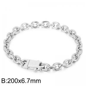 Stainless steel O-edged cross chain bracelet - KB187065-Z