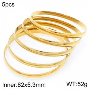 Stainless Steel Gold-plating Bangle - KB187137-LO