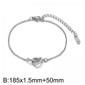 Stainless steel knotted peach heart bracelet - KB187140-Z