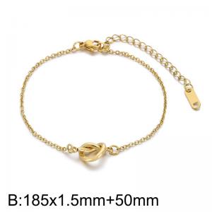 Stainless steel gold-plated knotted peach heart bracelet - KB187141-Z