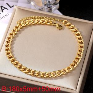 Stainless Steel Gold-plating Bracelet - KB187167-Z