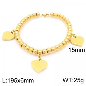 Stainless Steel Gold-plating Bracelet - KB187371-Z