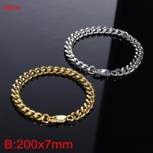 Stainless Steel Gold-plating Bracelet - KB187430-Z