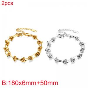 Stainless Steel Gold-plating Bracelet - KB187433-Z