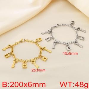 Stainless Steel Gold-plating Bracelet - KB187437-Z