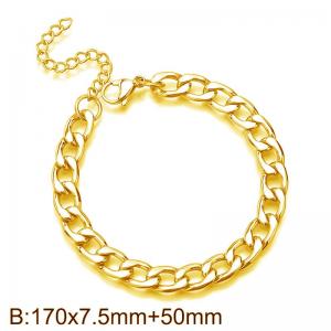 Stainless Steel Gold-plating Bracelet - KB187438-Z