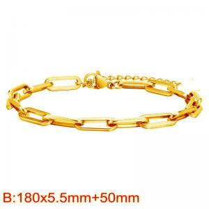 18K PVD Gold Plated Stainless Steel Paper Charm Bracelet for Women Wholesale Jewelry - KB187574-Z