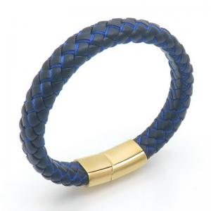 Stainless Steel Leather Bracelet - KB187650-JZ