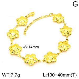 Stainless Steel Gold-plating Bracelet - KB187931-NT