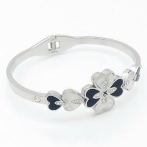 Stainless Steel Stone Bangle - KB188009-WH