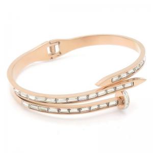 Stainless Steel Stone Bangle - KB188021-WH