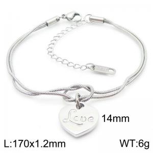 170x1.2mm Fashion Women's Bracelet Stainless Steel Jewelry Love Snake Chain Jewelry Gift - KB188239-Z