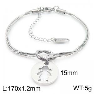 170x1.2mm Fashion Women's Bracelet Stainless Steel Jewelry Girl Snake Chain Jewelry Gift - KB188244-Z