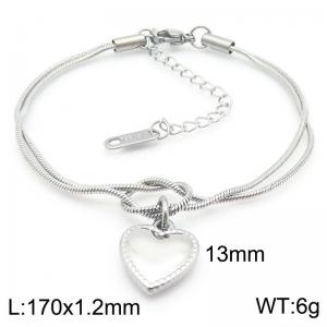 170x1.2mm Fashion Women's Bracelet Stainless Steel Jewelry Love Snake Chain Jewelry Gift - KB188246-Z