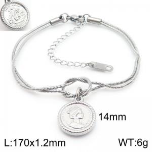 170x1.2mm Fashion Women's Bracelet Stainless Steel Jewelry Queen Snake Chain Jewelry Gift - KB188249-Z