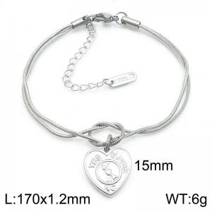 170x1.2mm Fashion Women's Bracelet Stainless Steel Jewelry Love Snake Chain Jewelry Gift - KB188253-Z