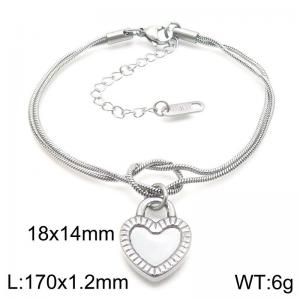 170x1.2mm Fashion Women's Bracelet Stainless Steel Jewelry Love Snake Chain Jewelry Gift - KB188257-Z