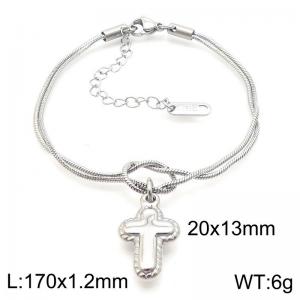 170x1.2mm Fashion Women's Bracelet Stainless Steel Jewelry Cross Snake Chain Jewelry Gift - KB188259-Z