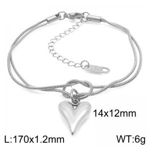 Fashionable stainless steel Valentine's Knot Snake Chain with Love Pendant - KB188308-Z