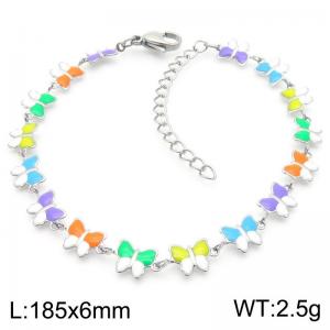 Fashionable Ins style stainless steel colorful butterfly splicing bracelet - KB188772-Z