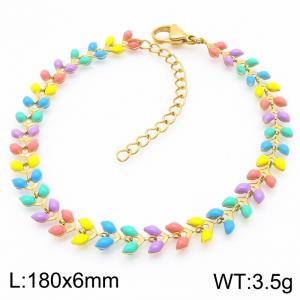 Fashionable Ins style stainless steel colorful fish tail splicing bracelet - KB188774-Z