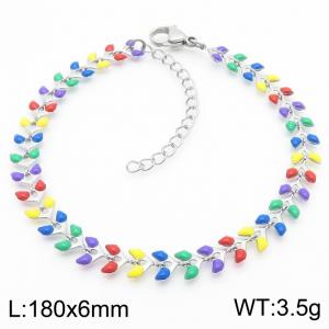 Fashionable Ins style stainless steel colorful fish tail splicing bracelet - KB188775-Z