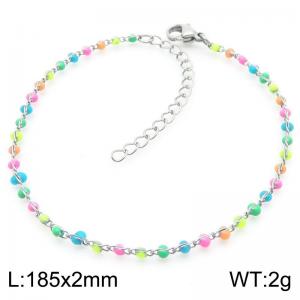 Fashionable Ins style stainless steel colorful rice bead chain bracelet - KB188779-Z