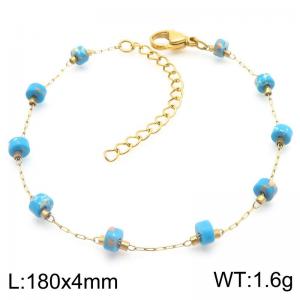 Fashionable Ins style stainless steel colorful rice bead chain bracelet - KB188780-Z