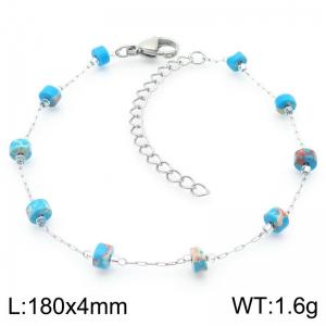 Fashionable Ins style stainless steel colorful rice bead chain bracelet - KB188781-Z