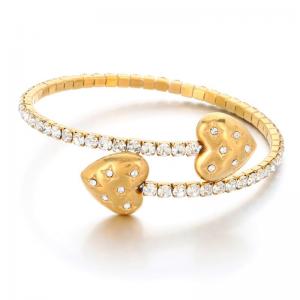 Stainless Steel Stone Bangle - KB189141-HR