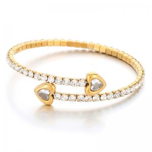 Stainless Steel Stone Bangle - KB189148-HR