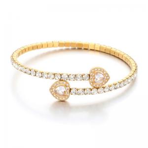 Stainless Steel Stone Bangle - KB189153-HR