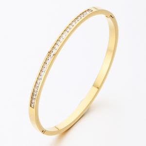 Stainless Steel Stone Bangle - KB189382-BJ